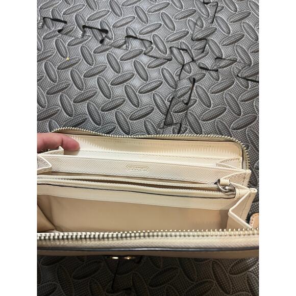 Coach Peyton Ombre Accordion‎ Wallet Zip Silver Charcoal Womens Bag - Picture 6 of 9